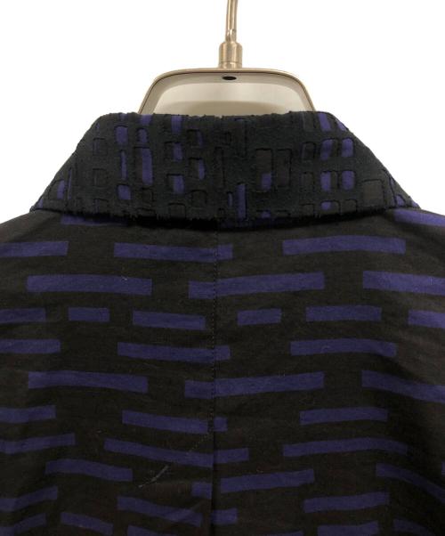ISSEY MIYAKE MEN（イッセイミヤケメン）ISSEY MIYAKE MEN (イッセイミヤケメン) 総柄シャツ ブラック×パープル サイズ:3の古着・服飾アイテム