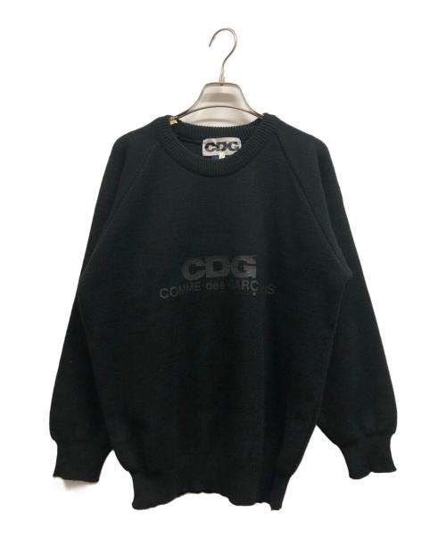 CDG（シーディージー）CDG (シーディージー) ロゴラグランニット ブラック サイズ:Lの古着・服飾アイテム
