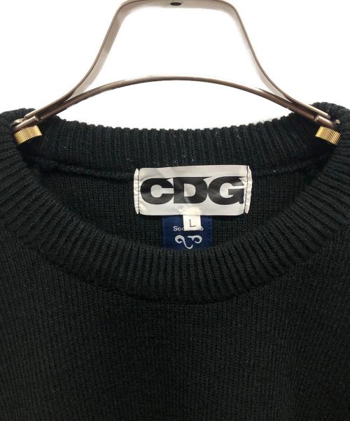 CDG（シーディージー）CDG (シーディージー) ロゴラグランニット ブラック サイズ:Lの古着・服飾アイテム