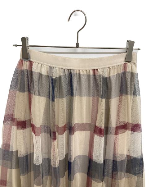 BLUE LABEL CRESTBRIDGE（ブルーレーベルクレストブリッジ）BLUE LABEL CRESTBRIDGE (ブルーレーベルクレストブリッジ) チェックスカート ベージュ サイズ:38 未使用品の古着・服飾アイテム