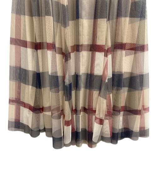 BLUE LABEL CRESTBRIDGE（ブルーレーベルクレストブリッジ）BLUE LABEL CRESTBRIDGE (ブルーレーベルクレストブリッジ) チェックスカート ベージュ サイズ:38 未使用品の古着・服飾アイテム