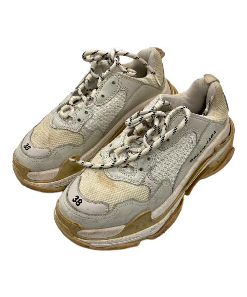 BALENCIAGA（バレンシアガ）BALENCIAGA (バレンシアガ) TRIPLE S ローカットスニーカー アイボリー サイズ:25の古着・服飾アイテム