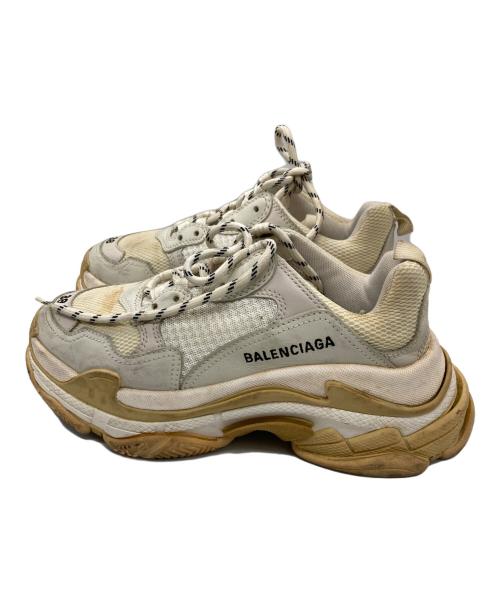 BALENCIAGA（バレンシアガ）BALENCIAGA (バレンシアガ) TRIPLE S ローカットスニーカー アイボリー サイズ:25の古着・服飾アイテム