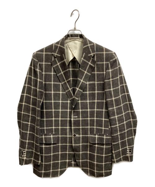 ORMEZZANO（オルメザーノ）ORMEZZANO (オルメザーノ) リネンジャケット ブラウン サイズ:不明の古着・服飾アイテム