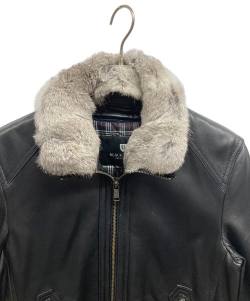 BLACK LABEL CRESTBRIDGE（ブラックレーベル クレストブリッジ）BLACK LABEL CRESTBRIDGE (ブラックレーベル クレストブリッジ) シングルライダースジャケット ブラック サイズ:Mの古着・服飾アイテム