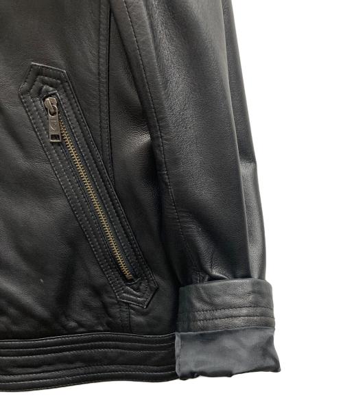 BLACK LABEL CRESTBRIDGE（ブラックレーベル クレストブリッジ）BLACK LABEL CRESTBRIDGE (ブラックレーベル クレストブリッジ) シングルライダースジャケット ブラック サイズ:Mの古着・服飾アイテム