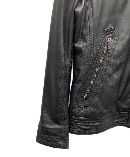 BLACK LABEL CRESTBRIDGE（ブラックレーベル クレストブリッジ）BLACK LABEL CRESTBRIDGE (ブラックレーベル クレストブリッジ) シングルライダースジャケット ブラック サイズ:Mの古着・服飾アイテム