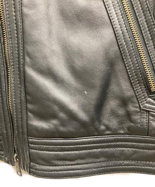 BLACK LABEL CRESTBRIDGE（ブラックレーベル クレストブリッジ）BLACK LABEL CRESTBRIDGE (ブラックレーベル クレストブリッジ) シングルライダースジャケット ブラック サイズ:Mの古着・服飾アイテム