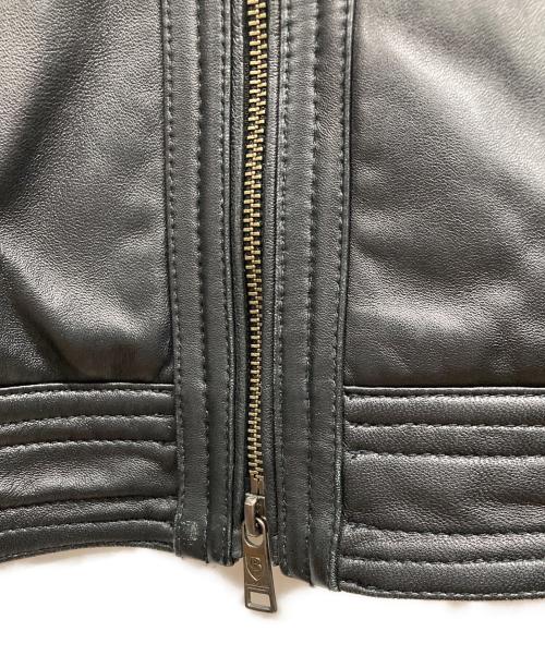 BLACK LABEL CRESTBRIDGE（ブラックレーベル クレストブリッジ）BLACK LABEL CRESTBRIDGE (ブラックレーベル クレストブリッジ) シングルライダースジャケット ブラック サイズ:Mの古着・服飾アイテム