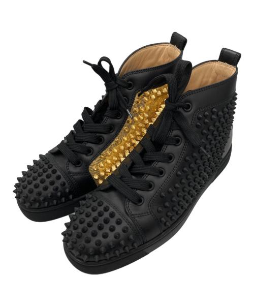 Christian Louboutin（クリスチャン・ルブタン）Christian Louboutin (クリスチャン・ルブタン) スタッズ付きハイカットスニーカー ブラック サイズ:40の古着・服飾アイテム