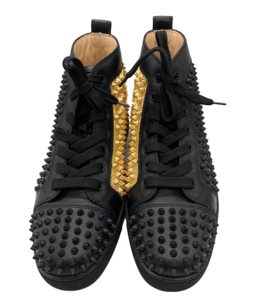 Christian Louboutin（クリスチャン・ルブタン）Christian Louboutin (クリスチャン・ルブタン) スタッズ付きハイカットスニーカー ブラック サイズ:40の古着・服飾アイテム