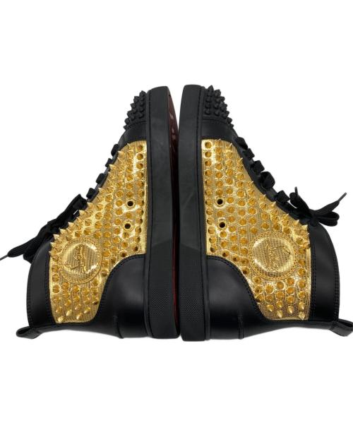Christian Louboutin（クリスチャン・ルブタン）Christian Louboutin (クリスチャン・ルブタン) スタッズ付きハイカットスニーカー ブラック サイズ:40の古着・服飾アイテム