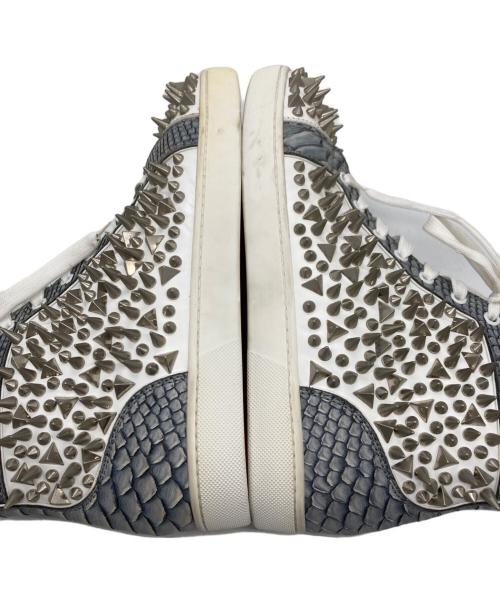 Christian Louboutin（クリスチャン・ルブタン）Christian Louboutin (クリスチャン・ルブタン) スタッズハイカットスニーカー グレー サイズ:43の古着・服飾アイテム