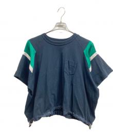 sacai（サカイ）の古着「切替ドローコードカットソー」｜ネイビー