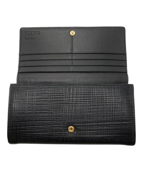 LOEWE（ロエベ）LOEWE (ロエベ) アナグラム型押しレザー長財布 ブラックの古着・服飾アイテム