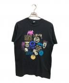 stussyステューシー）の古着「プリントTシャツ」｜ブラック