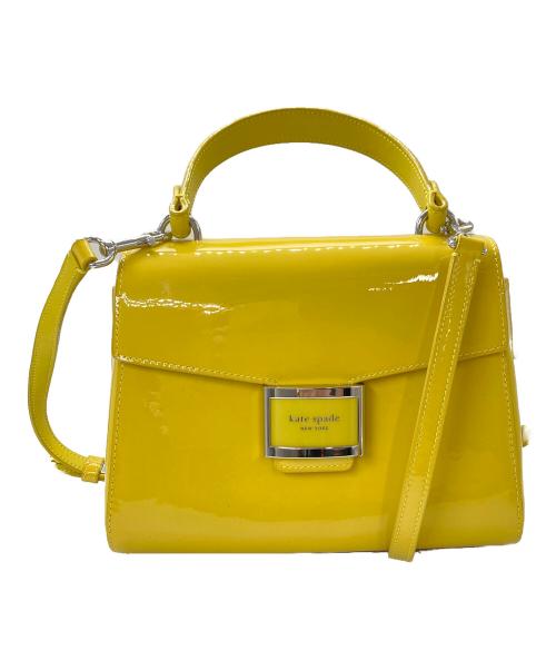 Kate Spade（ケイトスペード）Kate Spade (ケイトスペード) パテント レザー スモール トップ ハンドル バッグ イエローの古着・服飾アイテム