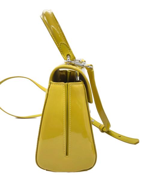 Kate Spade（ケイトスペード）Kate Spade (ケイトスペード) パテント レザー スモール トップ ハンドル バッグ イエローの古着・服飾アイテム