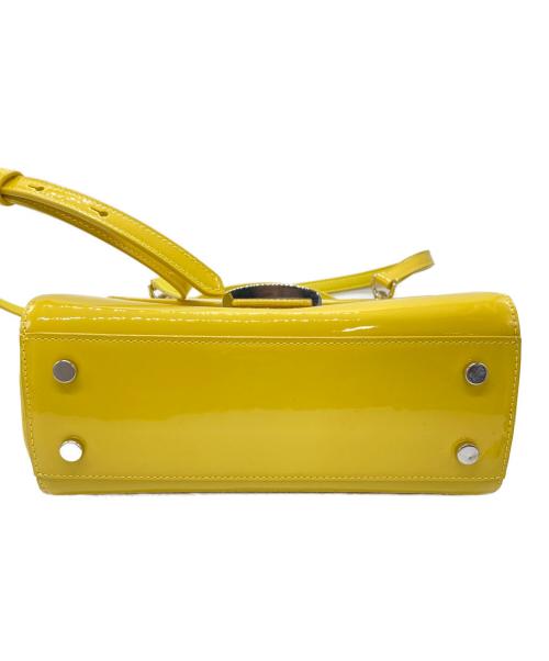 Kate Spade（ケイトスペード）Kate Spade (ケイトスペード) パテント レザー スモール トップ ハンドル バッグ イエローの古着・服飾アイテム