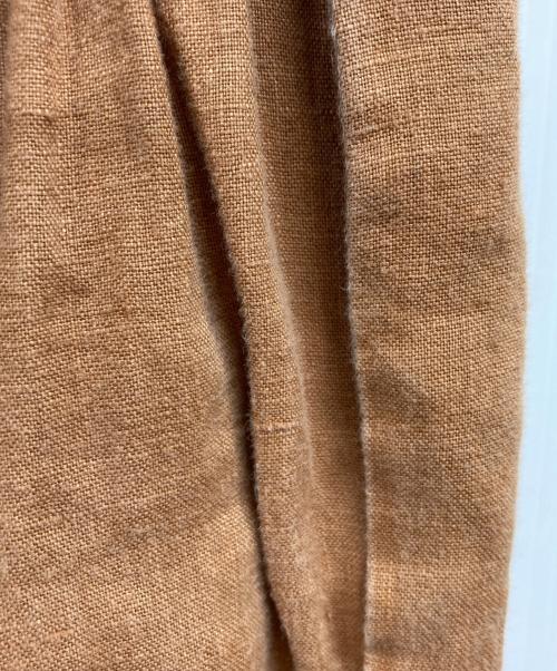 okotokoto（オコトコト）OKOTOKOTO (オコトコト) リネン ワイドレッグパンツ ブラウン サイズ:Sの古着・服飾アイテム