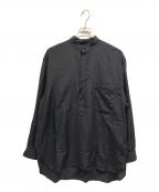 COMOLIコモリ）の古着「WOOL SILK PULLOVER SHIRT」｜ネイビー