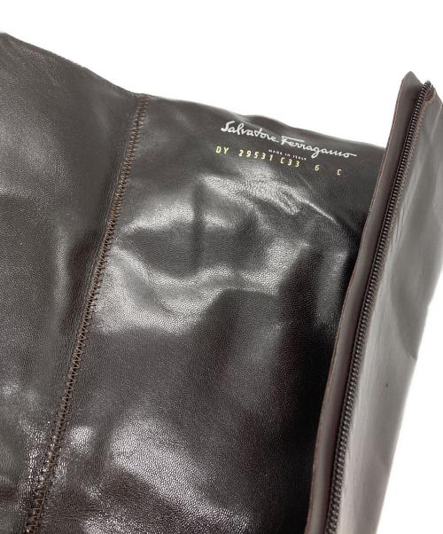 Salvatore Ferragamo（サルヴァトーレ フェラガモ）Salvatore Ferragamo (サルヴァトーレ フェラガモ) レザーブーツ ブラウン サイズ:6の古着・服飾アイテム