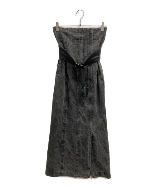 UNITED TOKYO（ユナイテッドトーキョー）UNITED TOKYO (ユナイテッドトーキョー) 2way Waist Belted Denim Skirt グレー サイズ:2の古着・服飾アイテム