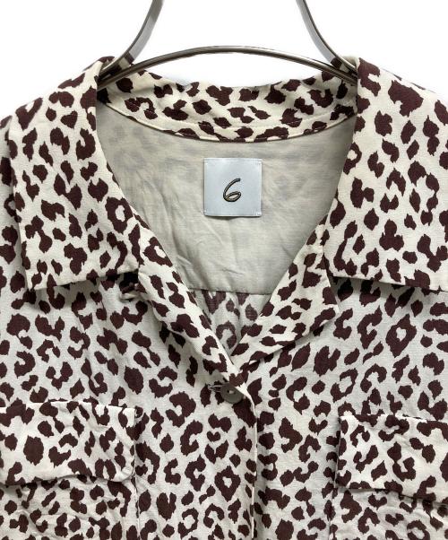 6(ROKU) BEAUTY&YOUTH（ロク ビューティーアンドユース）6(ROKU) BEAUTY&YOUTH (ロク ビューティーアンドユース) LEOPARD PRINT SHIRT ベージュ サイズ:36の古着・服飾アイテム
