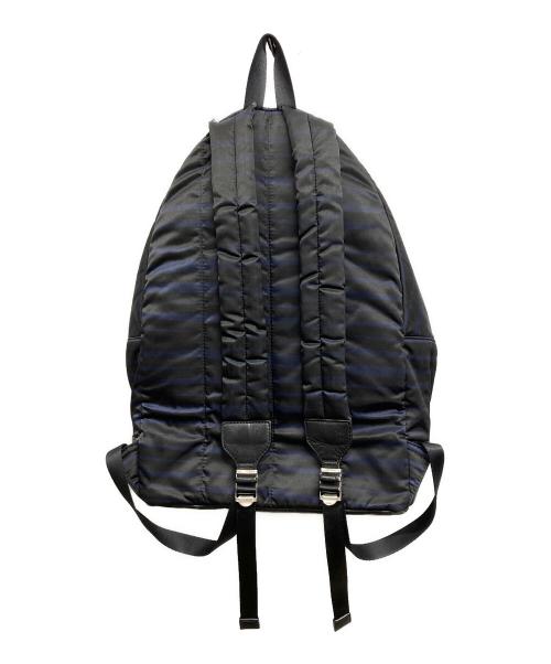 PELLE MORBIDA（ペッレモルビダ）PELLE MORBIDA (ペッレモルビダ) JOSEPH HOMME (ジョゼフ オム) ボーダーナイロンバックパック ブラックの古着・服飾アイテム