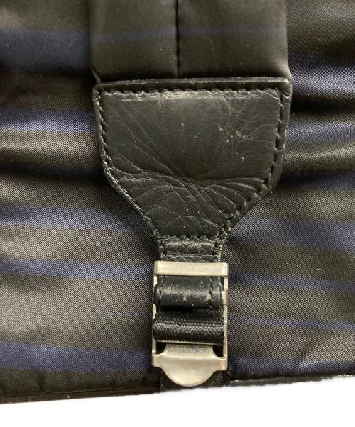 PELLE MORBIDA（ペッレモルビダ）PELLE MORBIDA (ペッレモルビダ) JOSEPH HOMME (ジョゼフ オム) ボーダーナイロンバックパック ブラックの古着・服飾アイテム