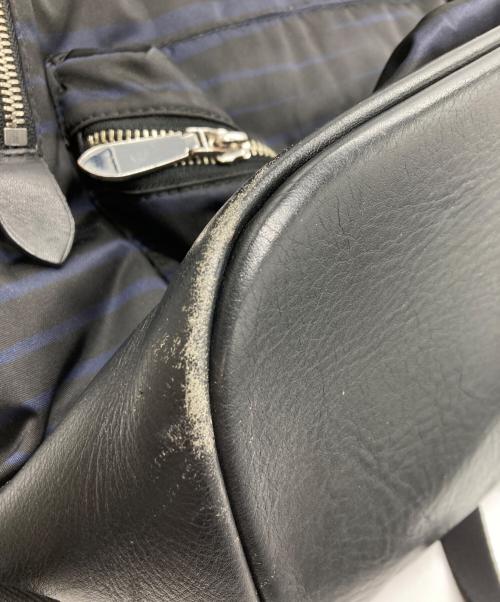 PELLE MORBIDA（ペッレモルビダ）PELLE MORBIDA (ペッレモルビダ) JOSEPH HOMME (ジョゼフ オム) ボーダーナイロンバックパック ブラックの古着・服飾アイテム