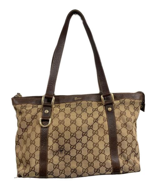 GUCCI（グッチ）GUCCI (グッチ) GGキャンバス ハンドバッグ ブラウンの古着・服飾アイテム