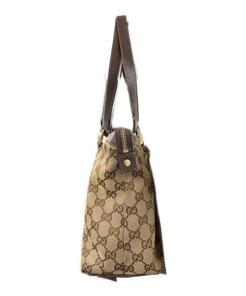 GUCCI（グッチ）GUCCI (グッチ) GGキャンバス ハンドバッグ ブラウンの古着・服飾アイテム