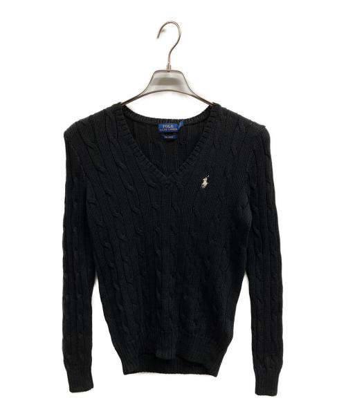 POLO RALPH LAUREN（ポロ・ラルフローレン）POLO RALPH LAUREN (ポロ・ラルフローレン) Vネックニット ブラック サイズ:M 未使用品の古着・服飾アイテム