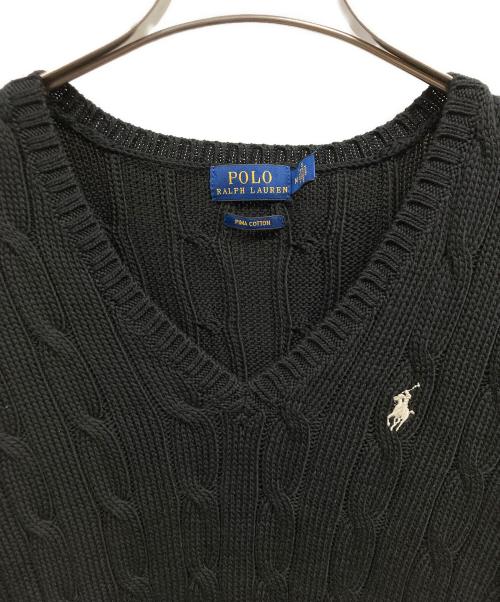 POLO RALPH LAUREN（ポロ・ラルフローレン）POLO RALPH LAUREN (ポロ・ラルフローレン) Vネックニット ブラック サイズ:M 未使用品の古着・服飾アイテム