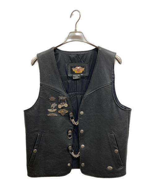 HARLEY-DAVIDSON（ハーレーダビッドソン）HARLEY-DAVIDSON (ハーレーダビッドソン) レザーベスト ブラック サイズ:XXLの古着・服飾アイテム