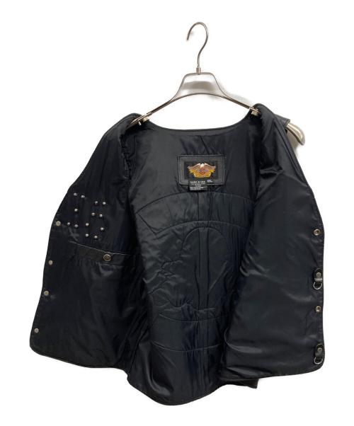 HARLEY-DAVIDSON（ハーレーダビッドソン）HARLEY-DAVIDSON (ハーレーダビッドソン) レザーベスト ブラック サイズ:XXLの古着・服飾アイテム