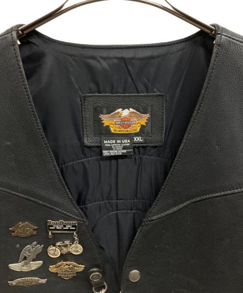 HARLEY-DAVIDSON（ハーレーダビッドソン）HARLEY-DAVIDSON (ハーレーダビッドソン) レザーベスト ブラック サイズ:XXLの古着・服飾アイテム