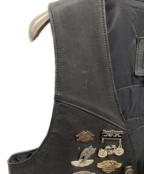 HARLEY-DAVIDSON（ハーレーダビッドソン）HARLEY-DAVIDSON (ハーレーダビッドソン) レザーベスト ブラック サイズ:XXLの古着・服飾アイテム