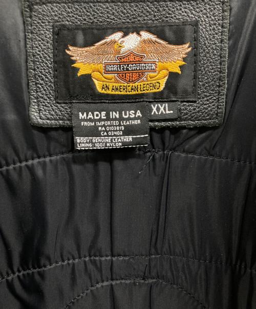 HARLEY-DAVIDSON（ハーレーダビッドソン）HARLEY-DAVIDSON (ハーレーダビッドソン) レザーベスト ブラック サイズ:XXLの古着・服飾アイテム