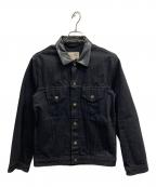 ADDICT CLOTHESアディクト クローズ）の古着「レザーカラーデニムジャケット」｜ブラック