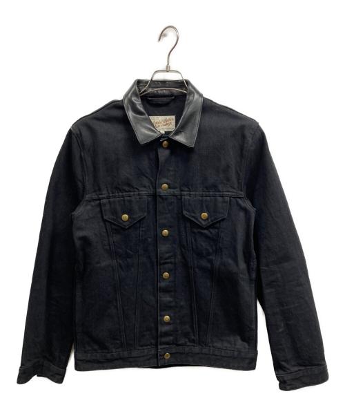 ADDICT CLOTHES（アディクト クローズ）ADDICT CLOTHES (アディクト クローズ) レザーカラーデニムジャケット ブラック サイズ:40の古着・服飾アイテム