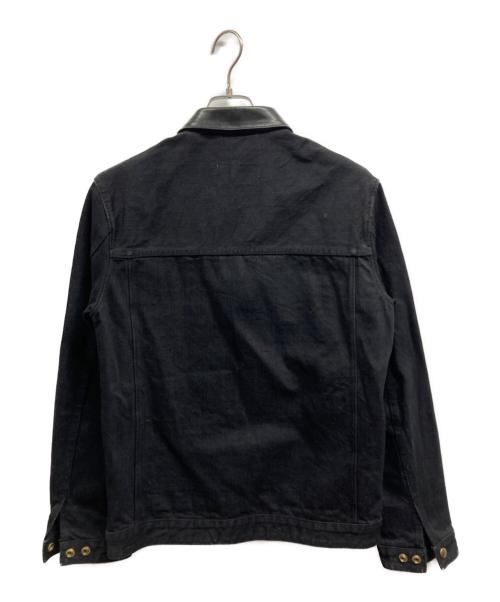 ADDICT CLOTHES（アディクト クローズ）ADDICT CLOTHES (アディクト クローズ) レザーカラーデニムジャケット ブラック サイズ:40の古着・服飾アイテム