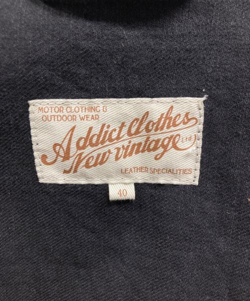 ADDICT CLOTHES（アディクト クローズ）ADDICT CLOTHES (アディクト クローズ) レザーカラーデニムジャケット ブラック サイズ:40の古着・服飾アイテム