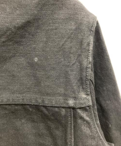 ADDICT CLOTHES（アディクト クローズ）ADDICT CLOTHES (アディクト クローズ) レザーカラーデニムジャケット ブラック サイズ:40の古着・服飾アイテム