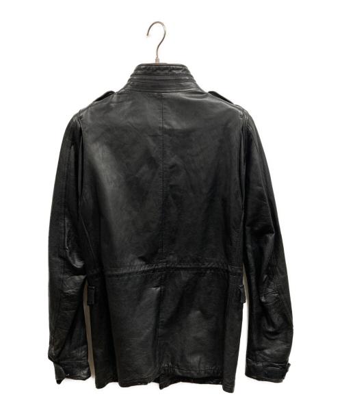 wjk（ダブルジェイケー）wjk (ダブルジェイケー) カウレザーフィールドジャケット ブラック サイズ:Lの古着・服飾アイテム