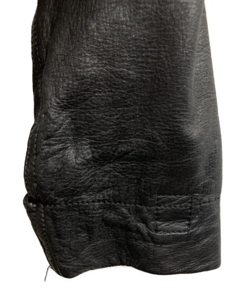wjk（ダブルジェイケー）wjk (ダブルジェイケー) カウレザーフィールドジャケット ブラック サイズ:Lの古着・服飾アイテム