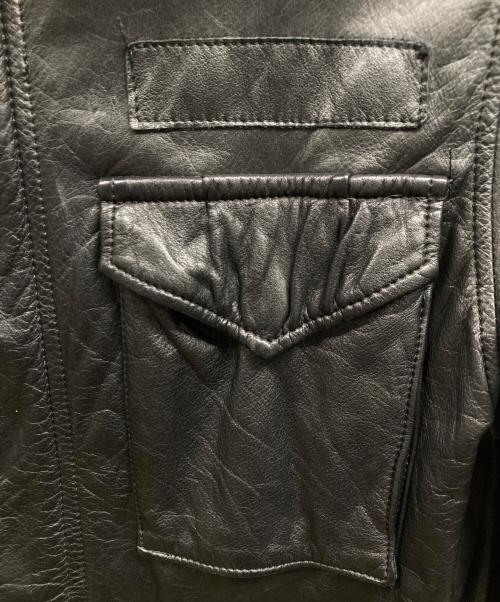 wjk（ダブルジェイケー）wjk (ダブルジェイケー) カウレザーフィールドジャケット ブラック サイズ:Lの古着・服飾アイテム