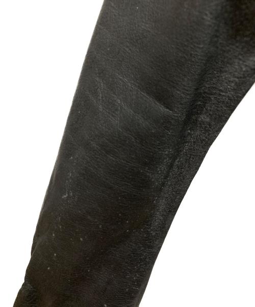 wjk（ダブルジェイケー）wjk (ダブルジェイケー) カウレザーフィールドジャケット ブラック サイズ:Lの古着・服飾アイテム
