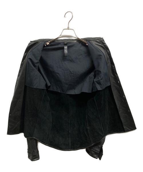 wjk（ダブルジェイケー）wjk (ダブルジェイケー) カーフレザーシャツジャケット ブラック サイズ:Lの古着・服飾アイテム